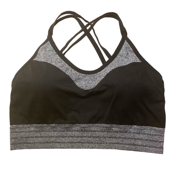 PRO FIT 2 PIECE SEAMLESS ATHLETIC BRAS/ BLACK & CORAL/ Size L - Picture 4 of 10